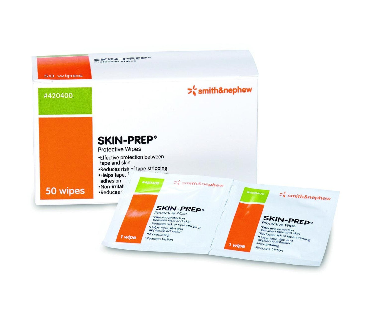 Smith & Nephew Skin-Prep protective dressing case, designed to support adhesive performance and minimize removal trauma.