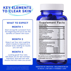 SMNutrition Clear Skin probiotics closeup emphasizing billions of CFU for gut support.