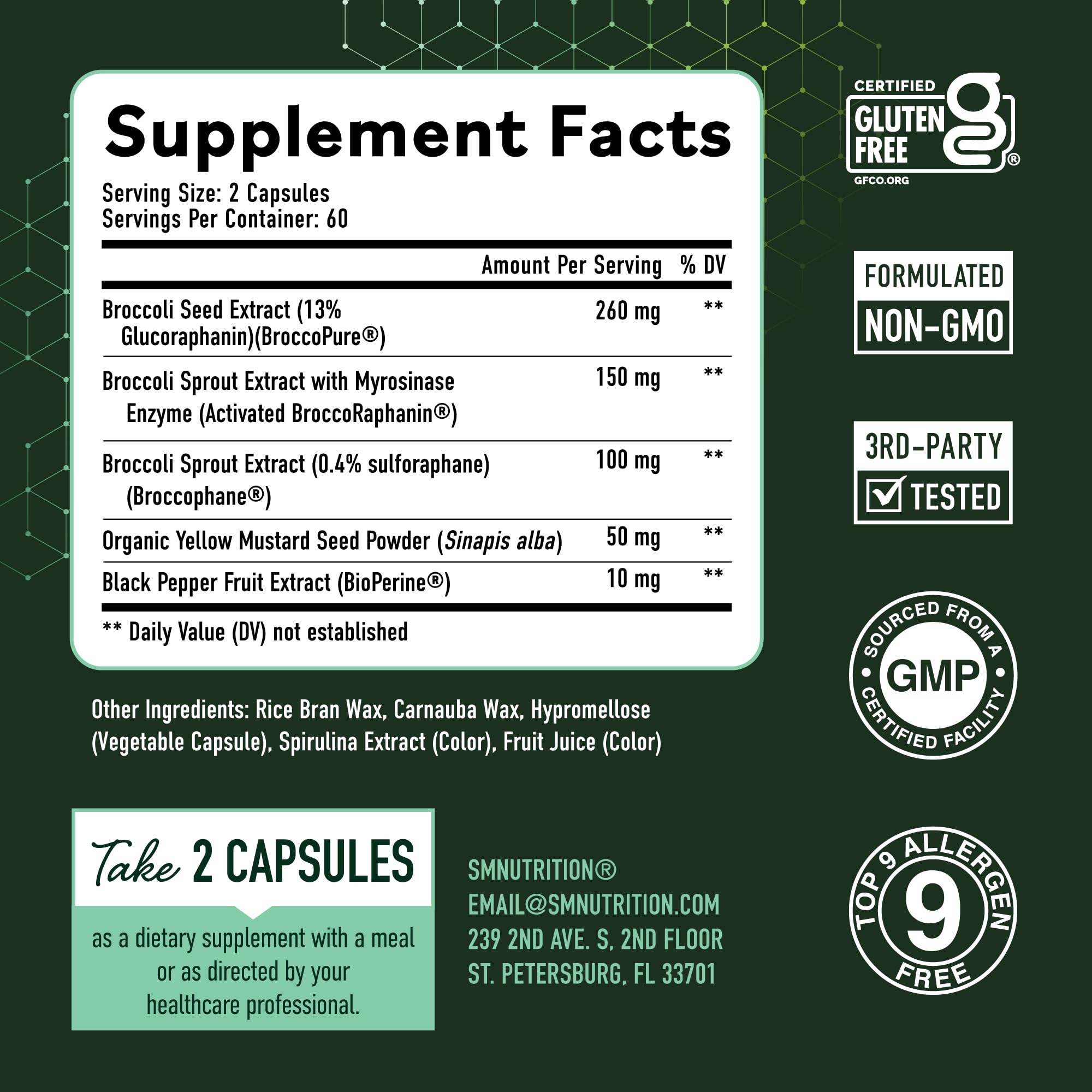 SMNutrition gluten-free non-GMO allergen-free packaging