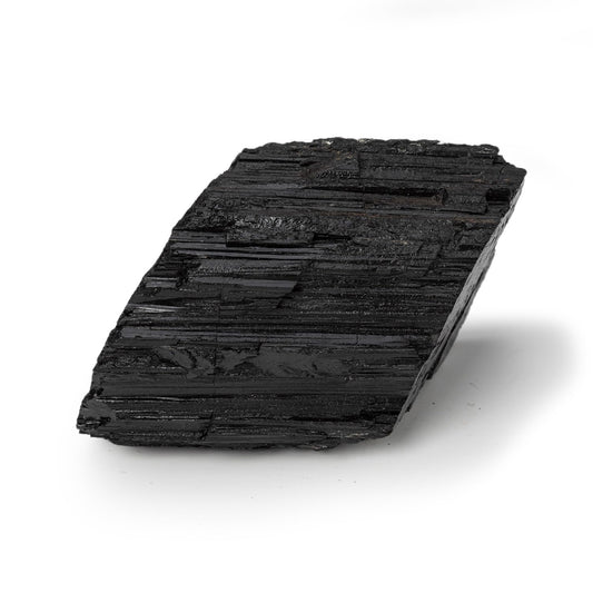 SMOHEAL black tourmaline crystal close-up showing natural fissures for authentic energy ambiance.