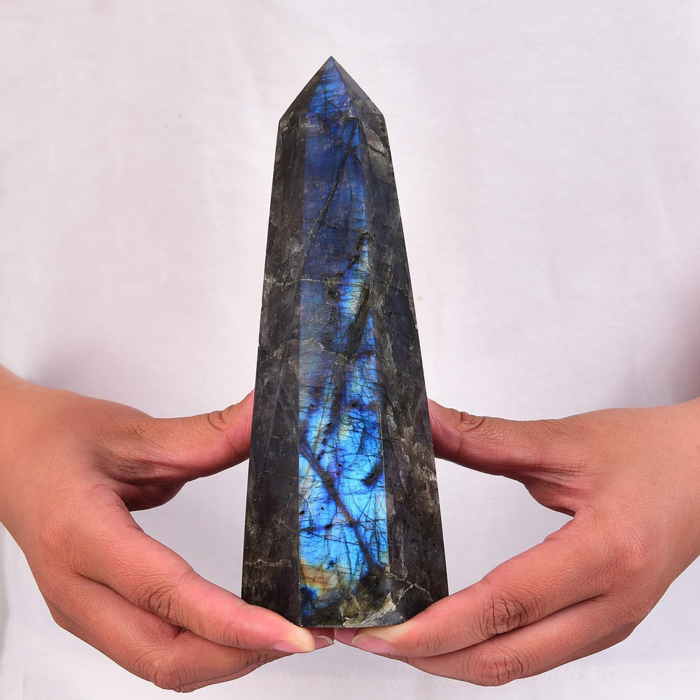 SMOHEAL crystal tower closeup iridescence highlights natural shimmer and inspiration