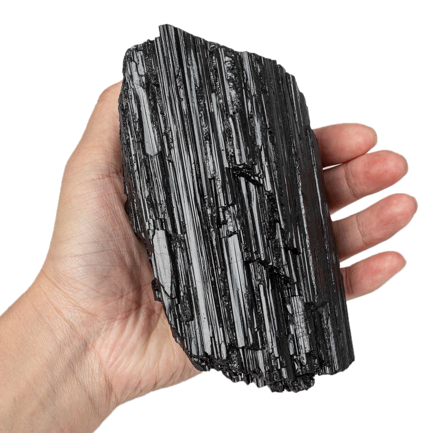 SMOHEAL large raw black tourmaline crystal ideal for meditation and focus.