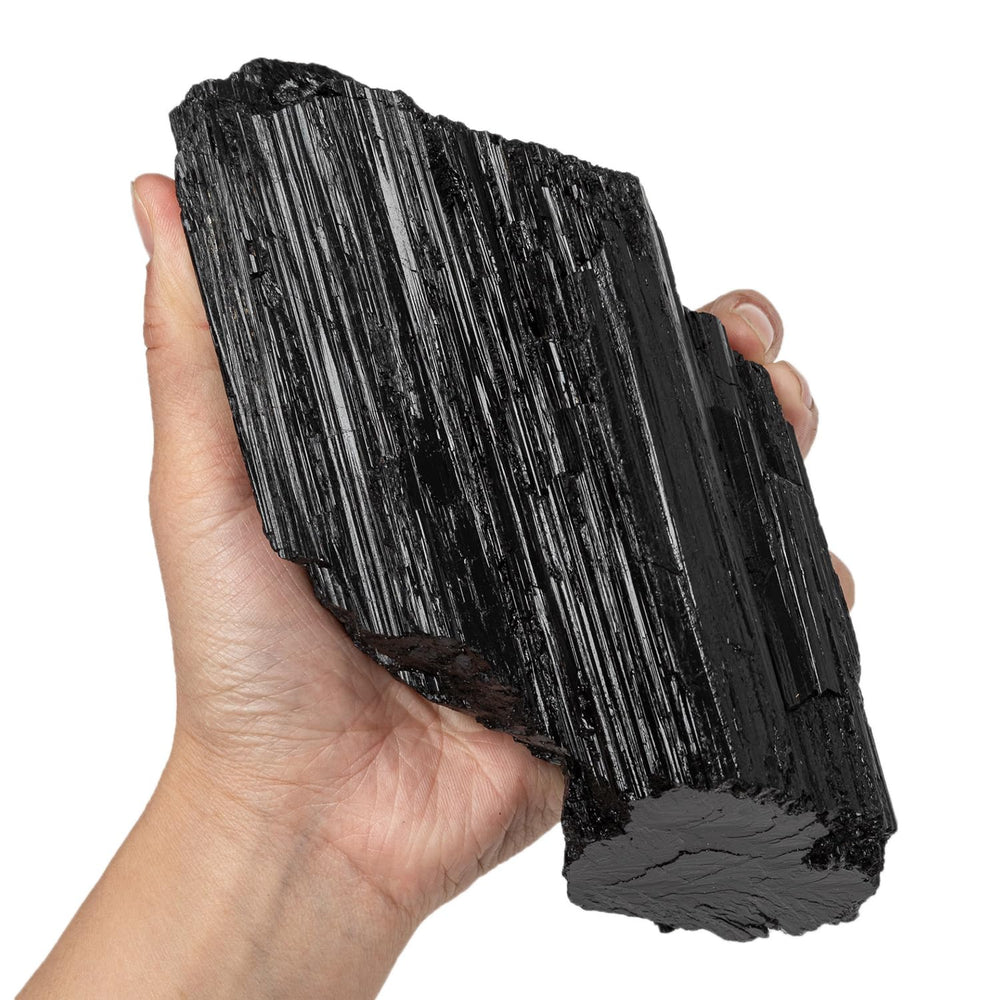 SMOHEAL large raw black tourmaline crystal for meditation and energy cleansing.