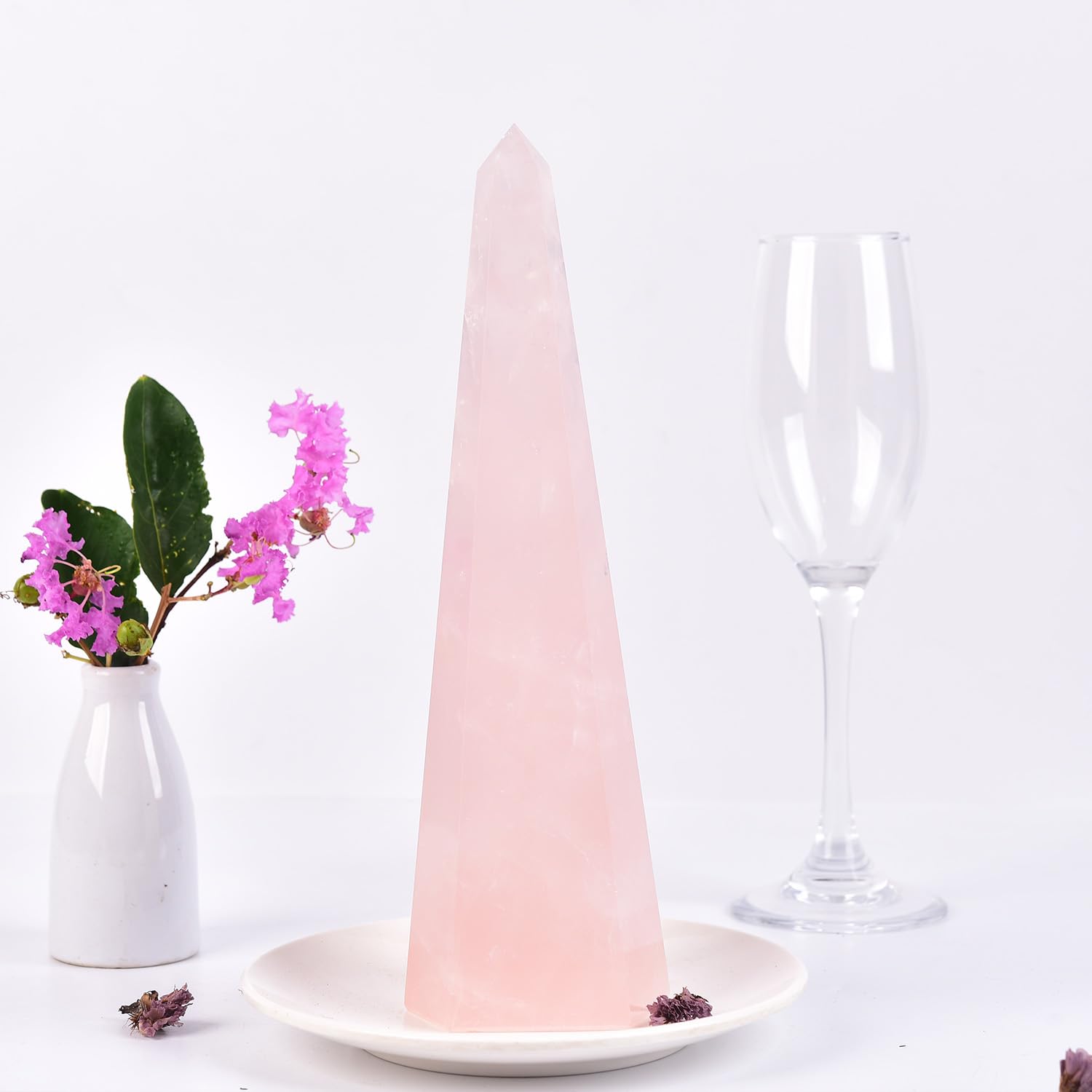 SMOHEAL Rose Quartz grid centerpiece, supports meditation and chakra balancing.
