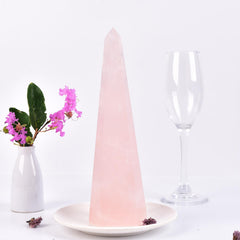 SMOHEAL Rose Quartz grid centerpiece, supports meditation and chakra balancing.