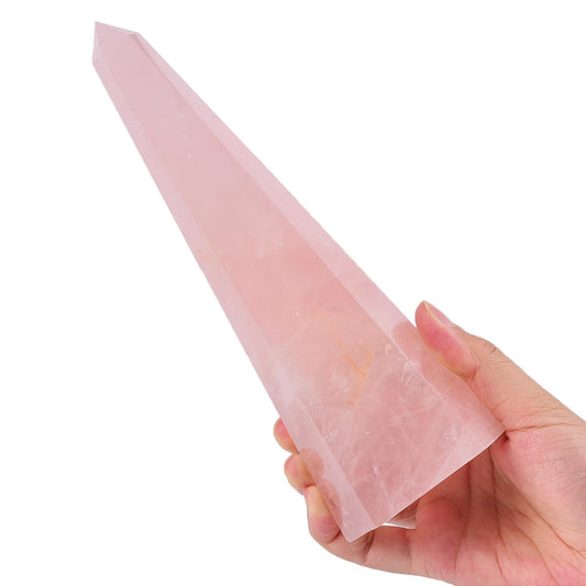SMOHEAL rose quartz large crystal tower for meditation and balanced energy at home