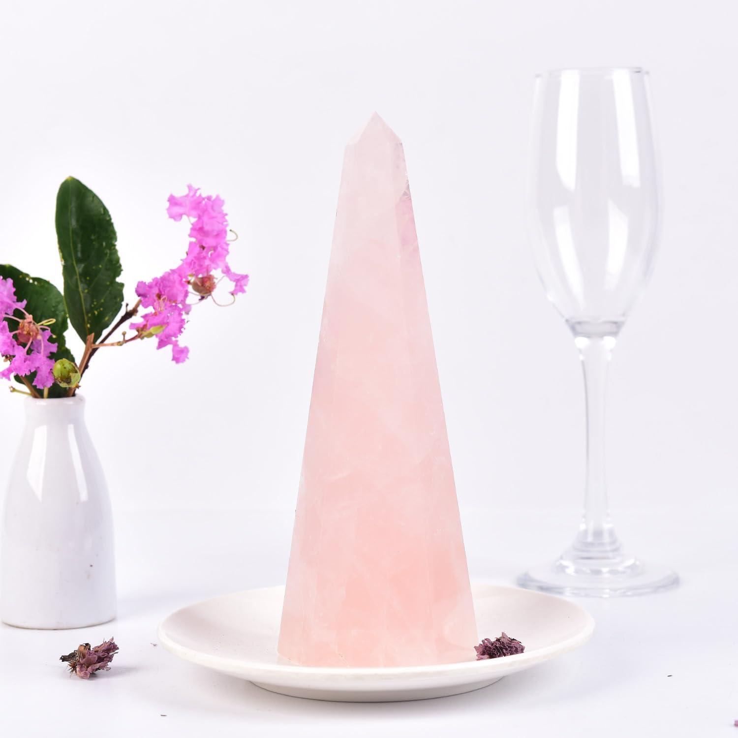 SMOHEAL Rose Quartz Tower apex directing energy flow