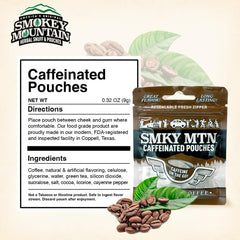 Smokey Mountain caffeinated pouches tucked in a pocket for on-the-go energy