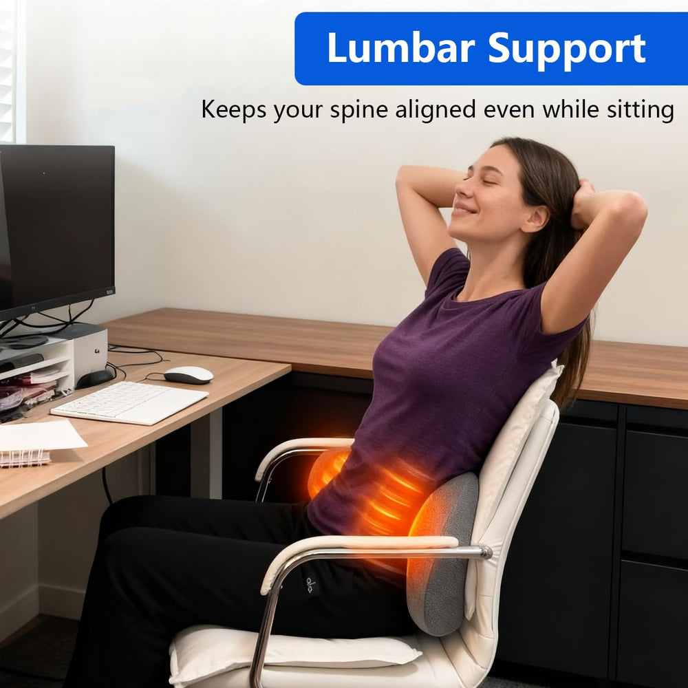 Smooth Triple Fusion Back Massager with Heat memory foam detail emphasizes soft contact surface