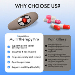 SmoothSpine Multi Therapy Pro air traction system gently lifts the spine