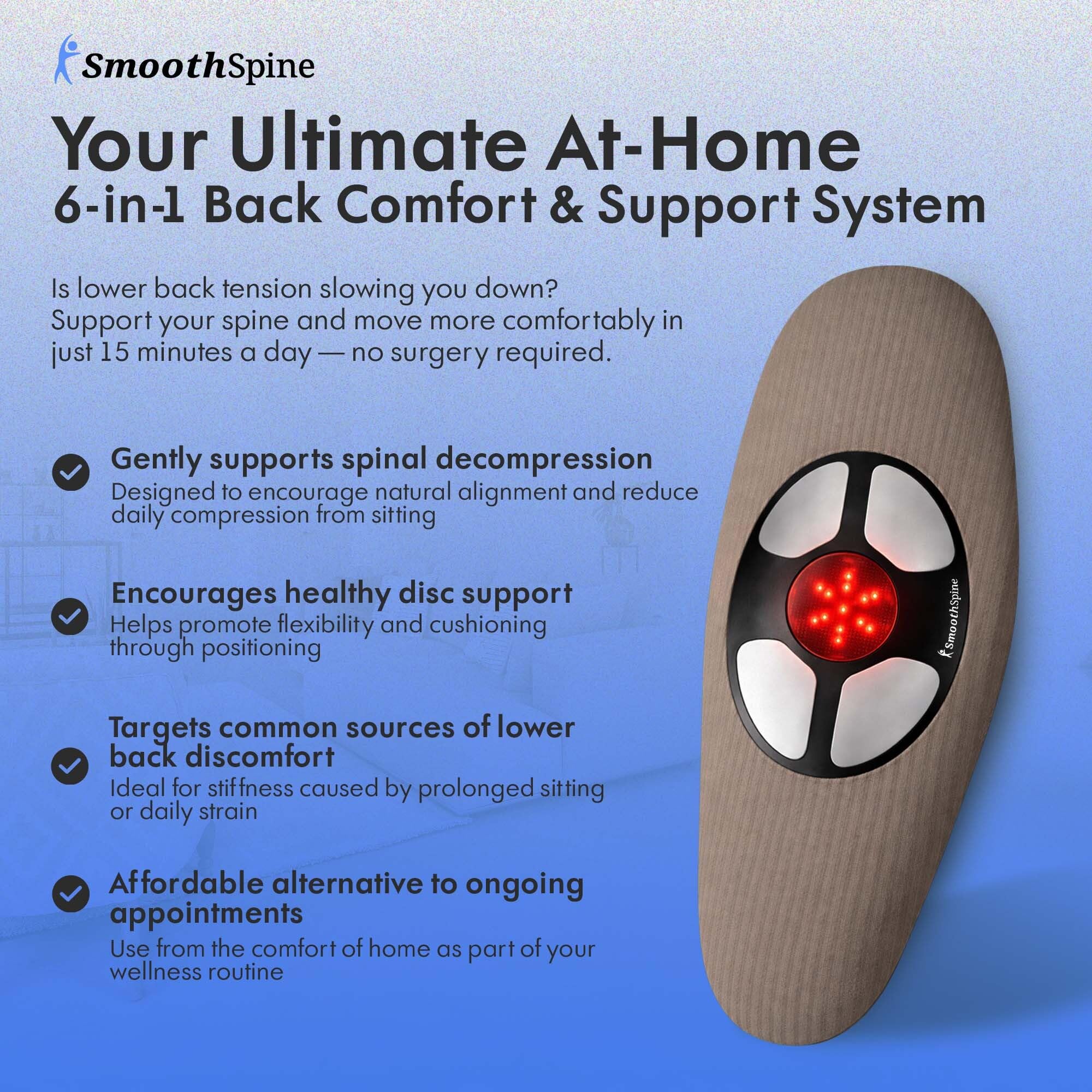 SmoothSpine Multi Therapy Pro remote control view for customizable comfort during sessions