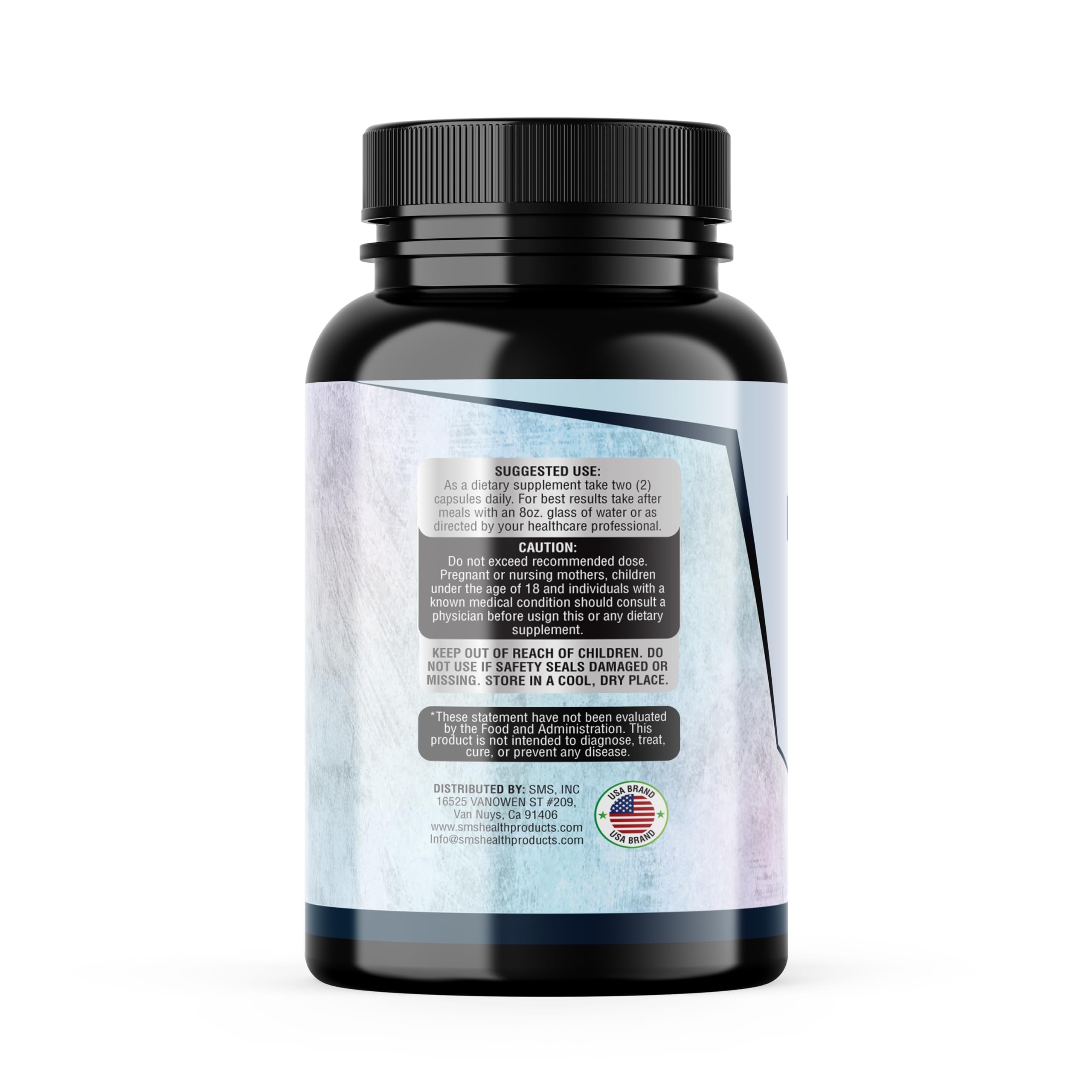 SMSHealthProducts Pearl Powder Capsules label emphasizes vegan, clean formula for radiant daily use