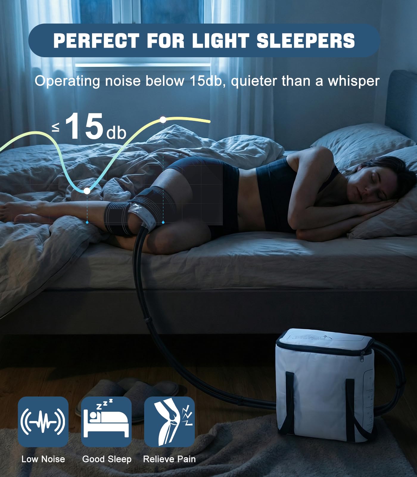Smusrks ice machine quiet-pump emphasizes near-silent operation during night use.