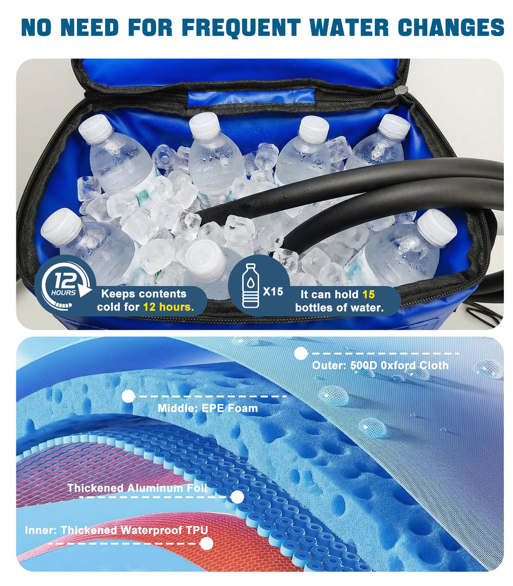 Smusrks portable cold therapy system with remote for at-home knee recovery.