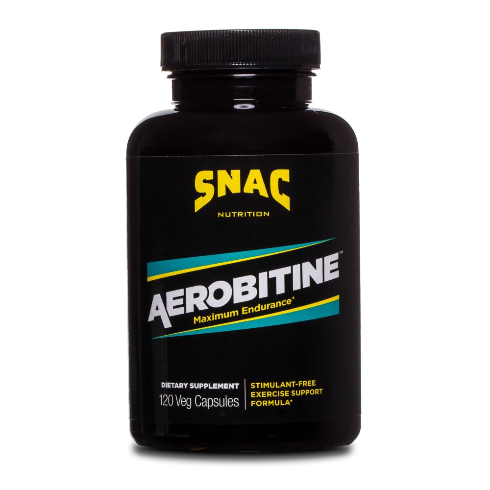 SNAC Aerobitine bottle front view highlighting stimulant-free endurance support.