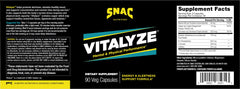 SNAC Vitalyze capsules closeup supporting mental alertness and daily performance.