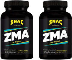 SNAC ZMA original bottle on nightstand for restful sleep support.