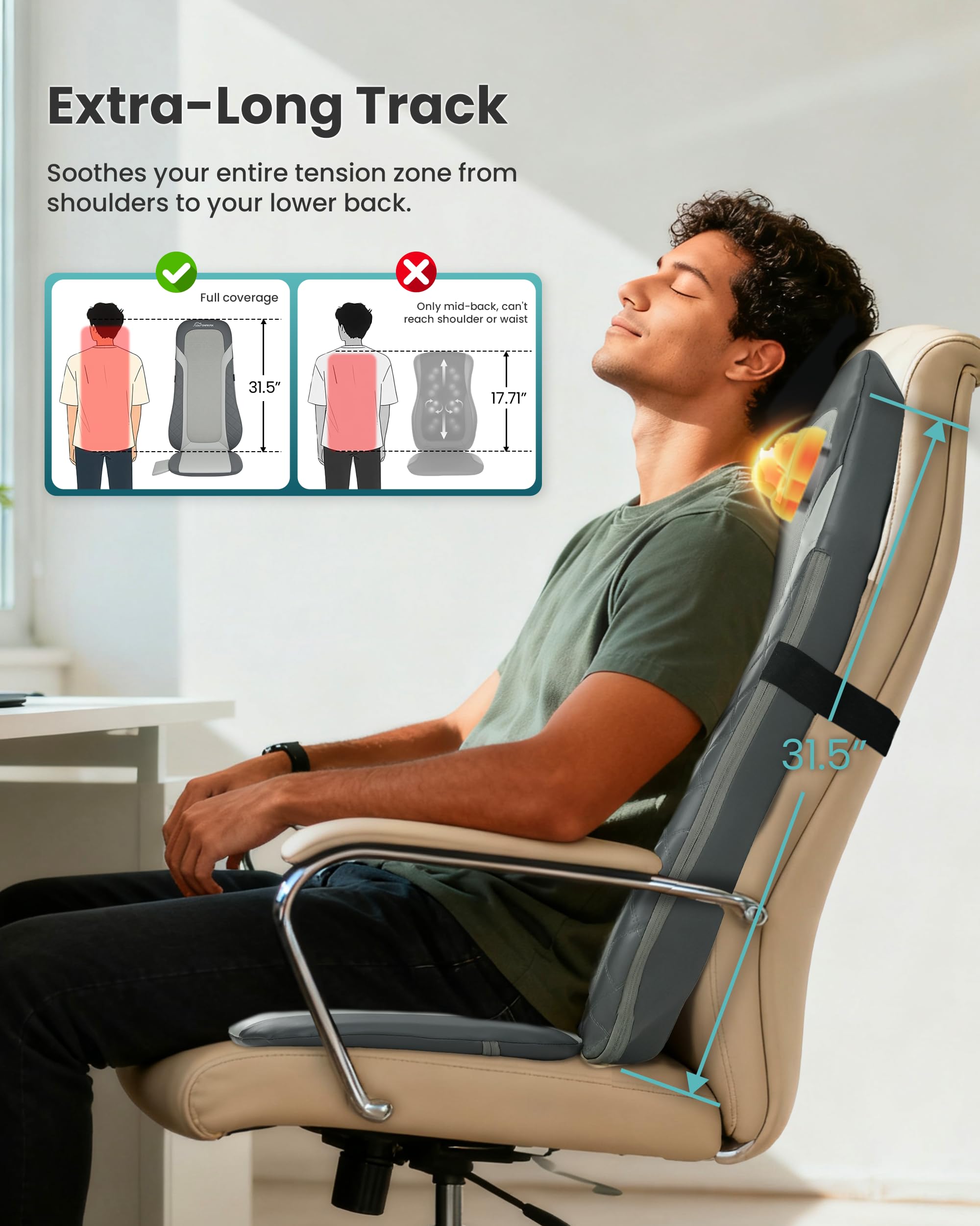 Snailax back heat settings provide soothing warmth along the back