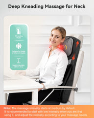 Snailax back kneading heads with adjustable width for comfort.