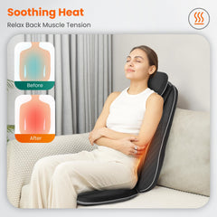 Snailax back massager with gentle heat warms the upper back for soothing comfort.