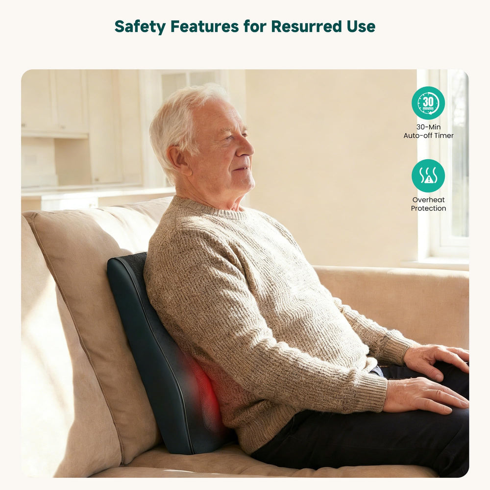 Snailax back massager safety features including overheat protection