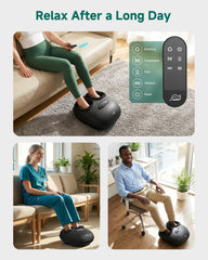 Snailax foot massager remote control enables easy setup from seated position.