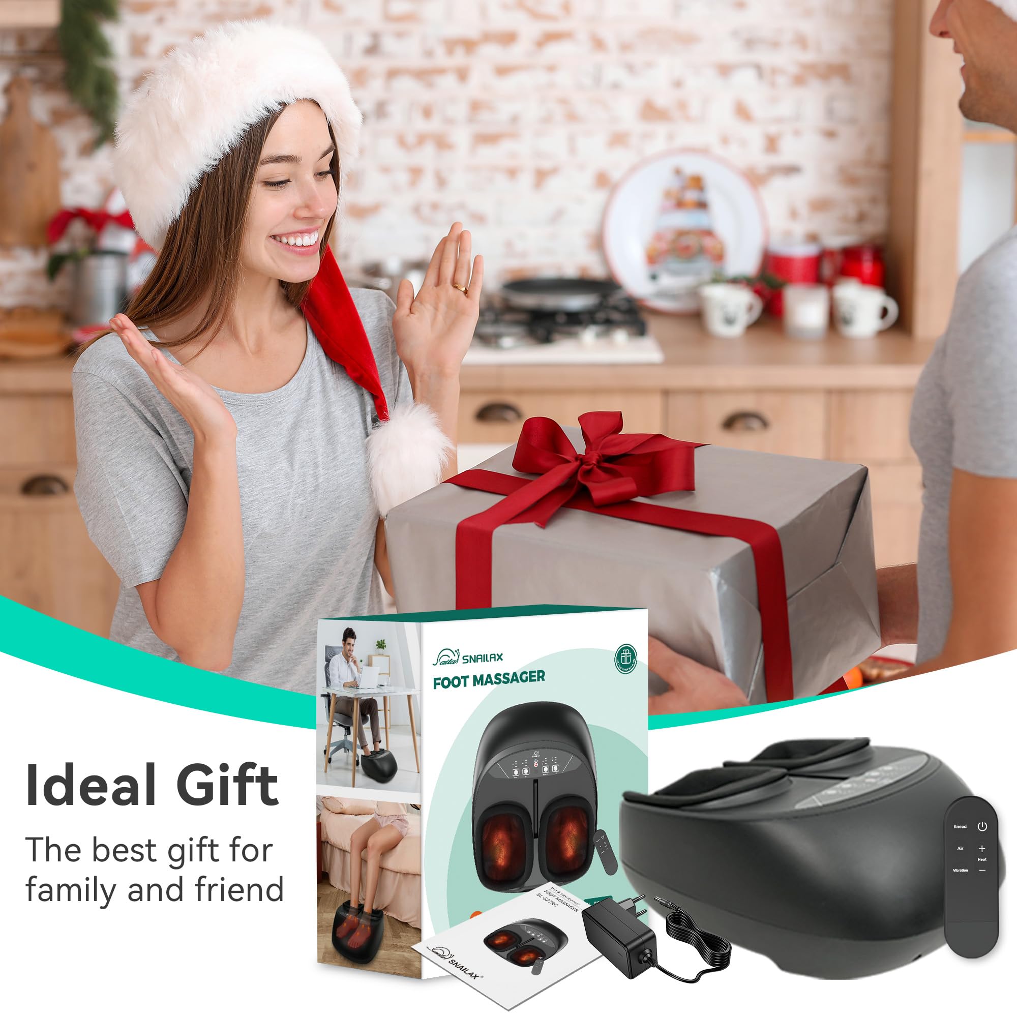 Gift-ready Snailax foot massager ideal for birthdays or holidays