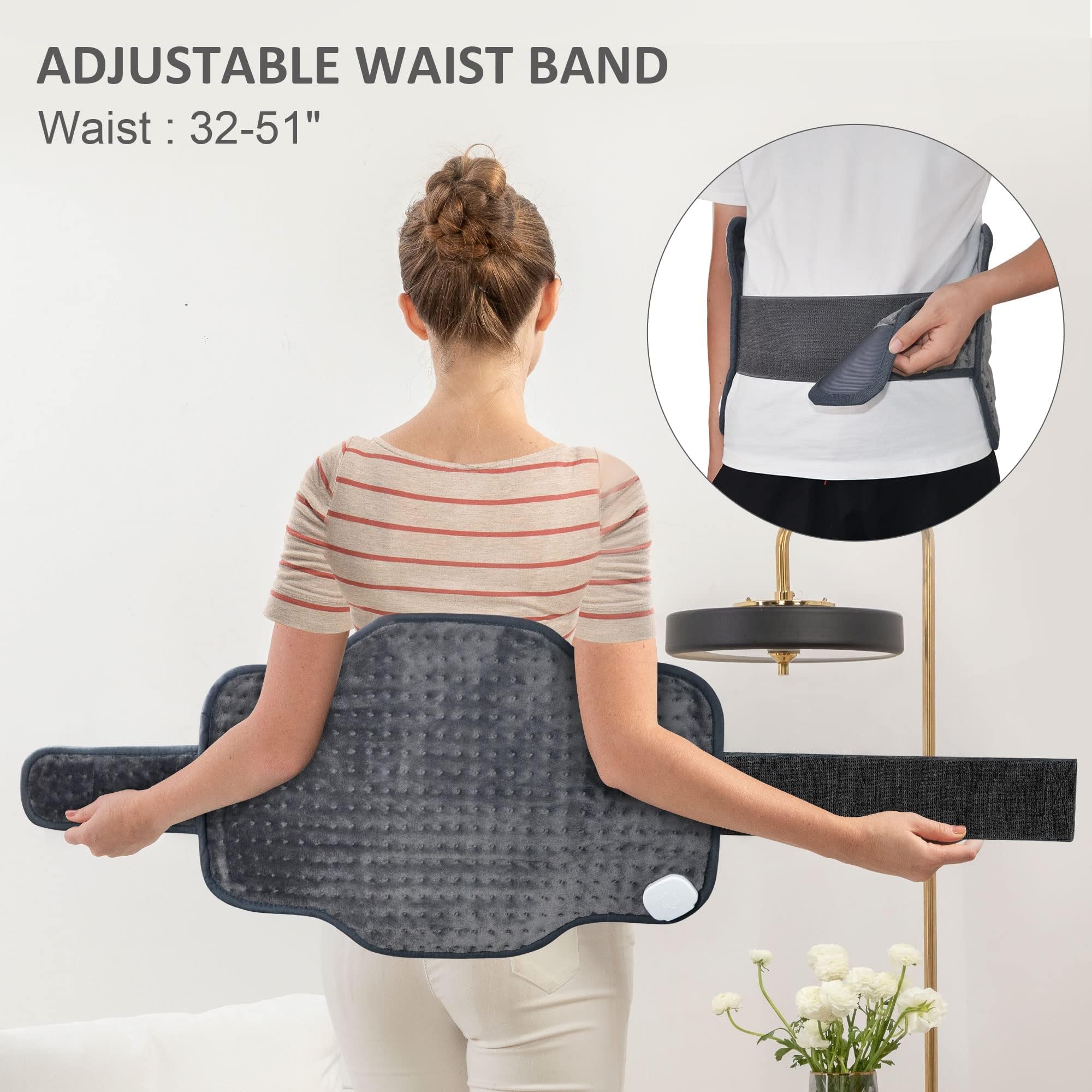Snailax heating pad featuring 6 heat levels for customizable comfort.