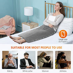 Snailax heating pad with 6 heat settings for customizable warmth.