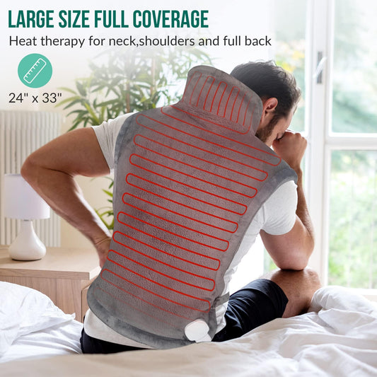 Snailax large-coverage back-area pad delivers full upper-body warmth while seated.