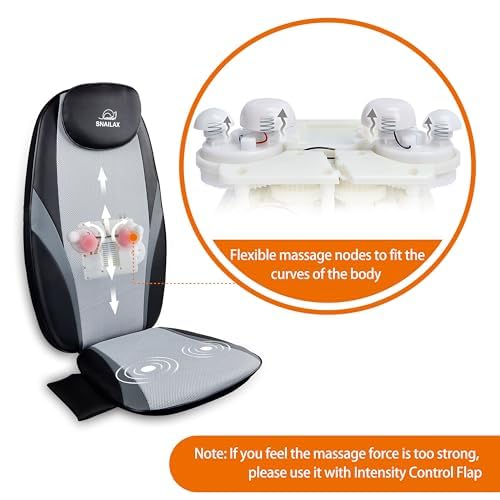 Snailax massage zones illustration showing full, upper, and lower back options