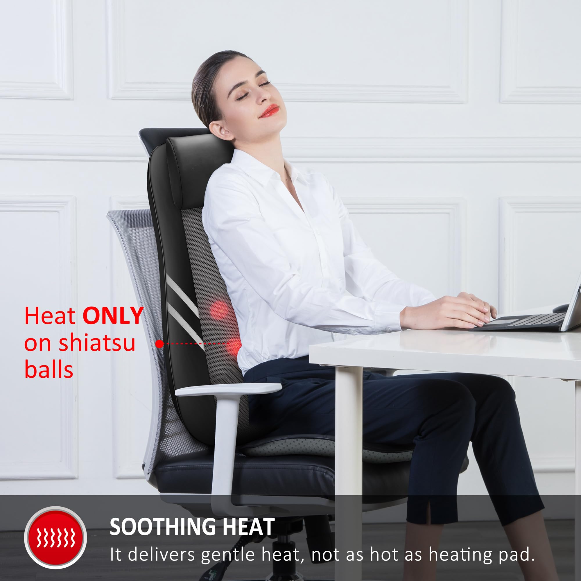 Snailax seat vibration massage with adjustable intensity for hips and thighs.