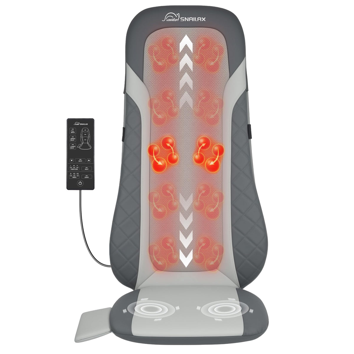 Snailax Shiatsu back massager with heat on full back surface for relaxation