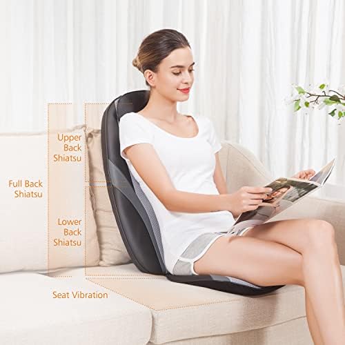Snailax Shiatsu cushion heat function highlighted for warm back therapy