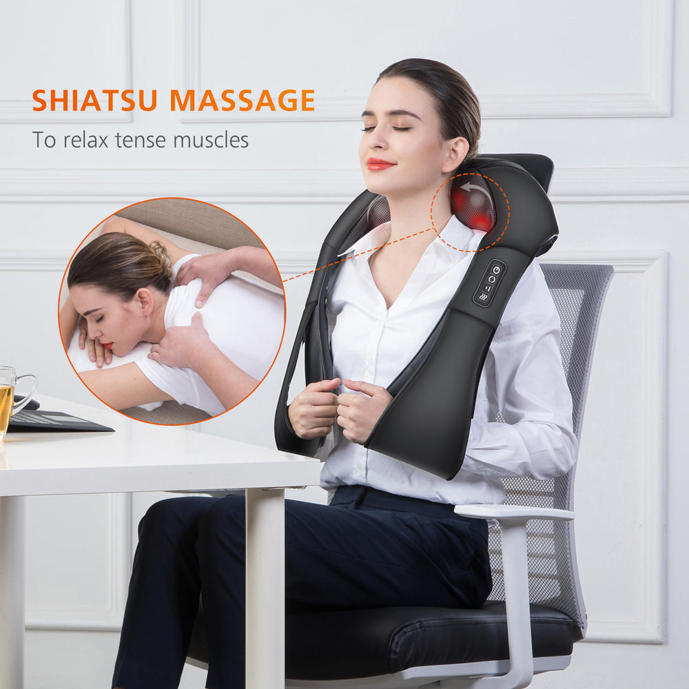 Snailax shiatsu nodes targeting neck and shoulders for deep kneading