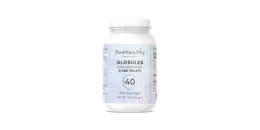 SNANA BeeHealthy pellets in a glass jar for easy homeopathic use