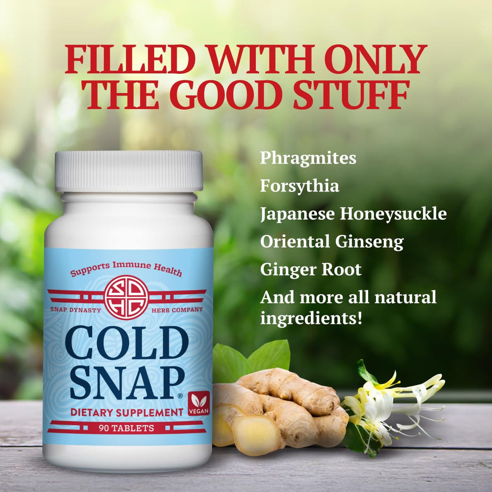 Backlit bottle reveals premium herbal blend inside Snap Dynasty Cold Snap