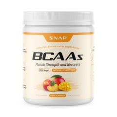 Snap Supplements BCAA powder pour shows 2:1:1 amino acids for workout endurance