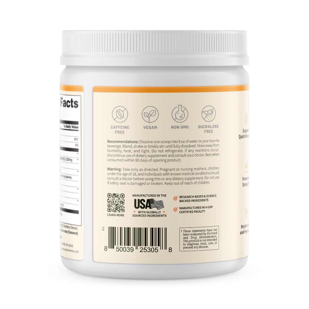 Snap Supplements BCAA powder ingredient list notes vegan, non-GMO formula