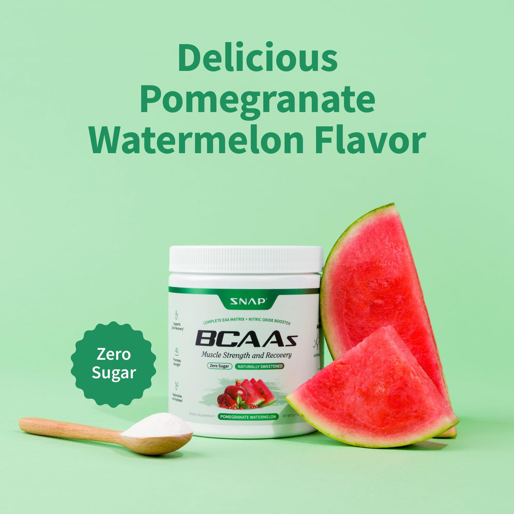 Close-up of Snap Supplements BCAA label highlighting vegan formula
