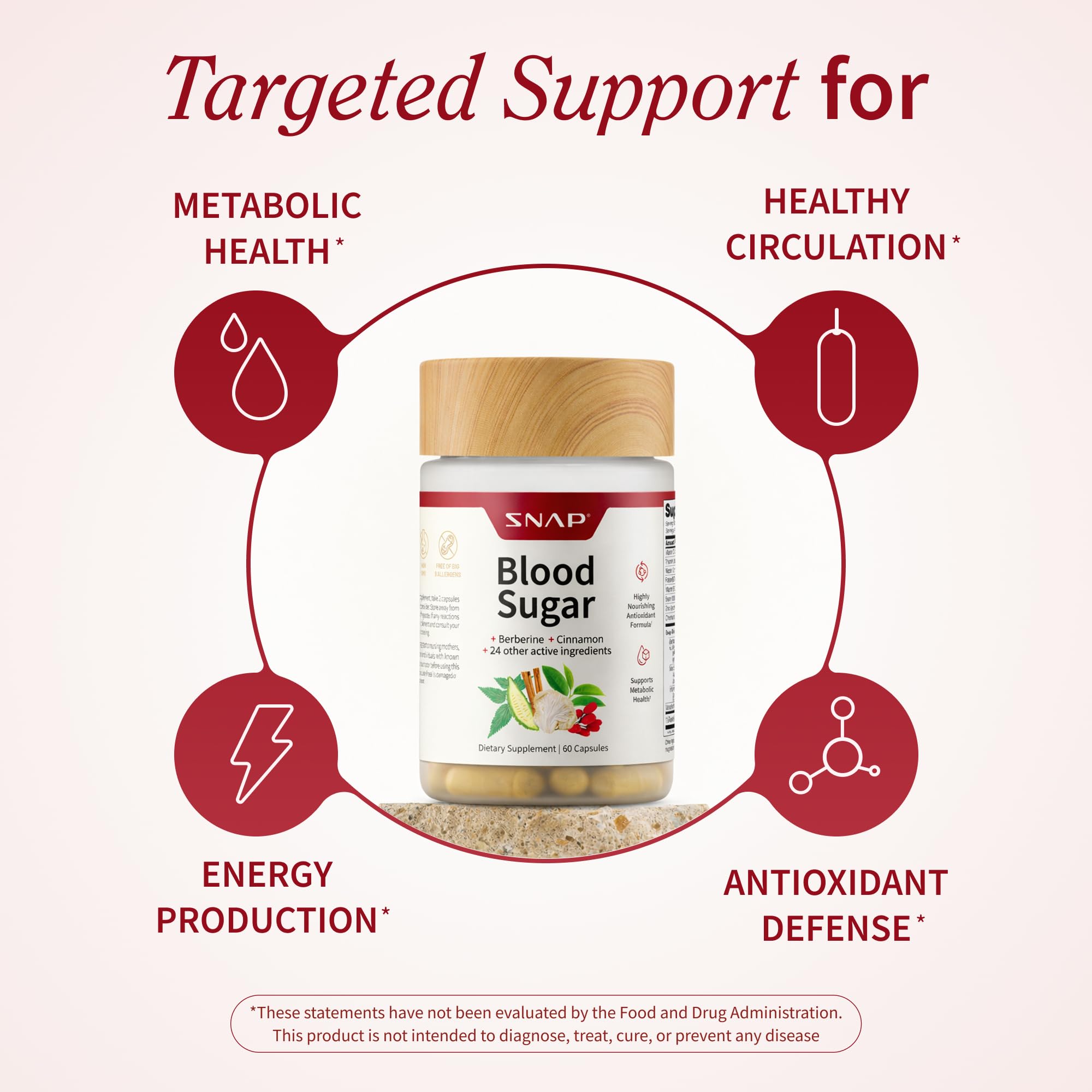Snap Supplements Blood Sugar Blend pour shot demonstrates steady capsules for consistent energy