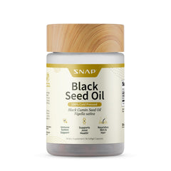 Snap Supplements bottle front view showcasing black seed oil capsules for daily wellness