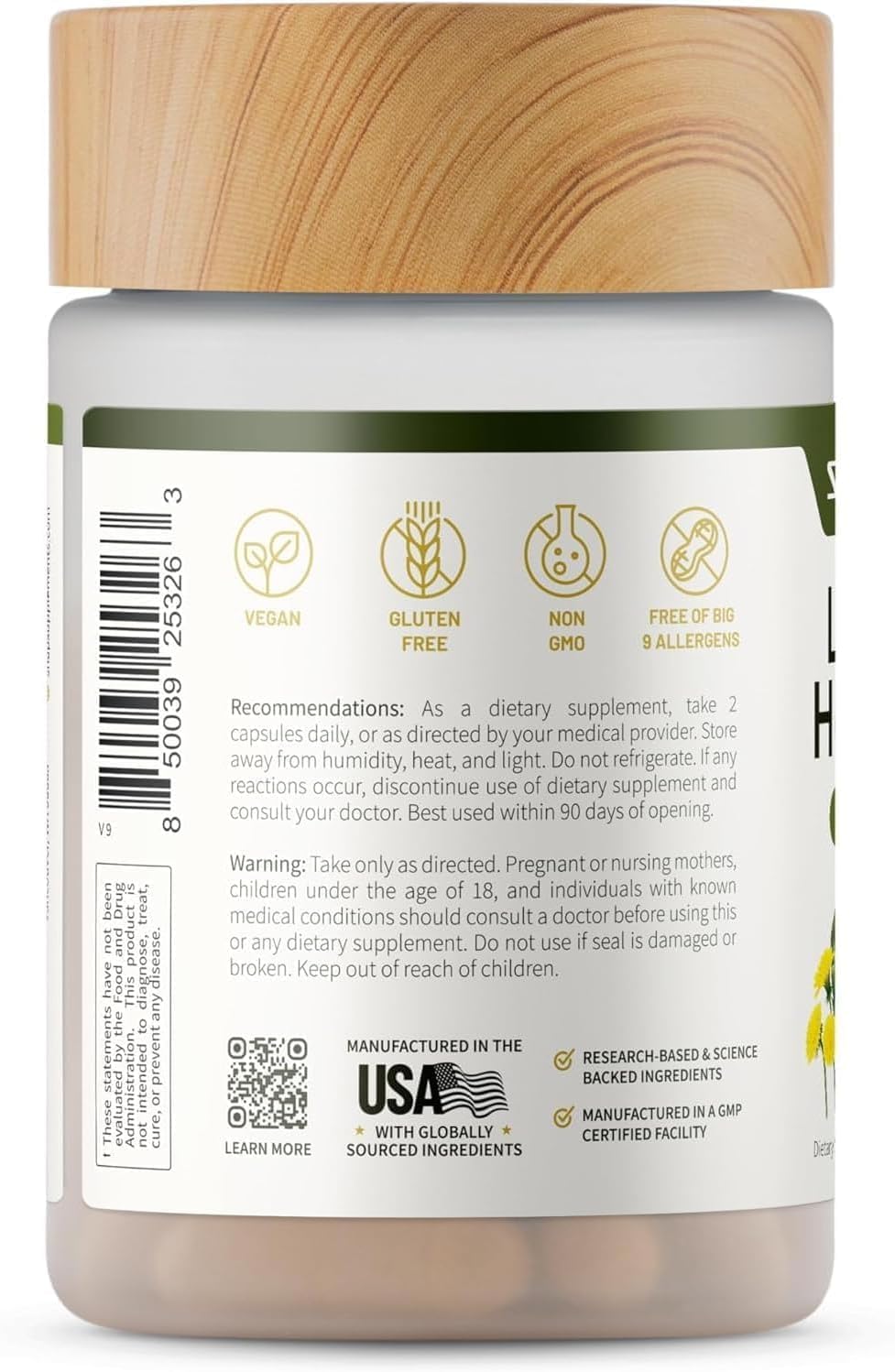 Non-GMO, gluten-free designation shown on the bottle label