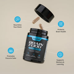 Snap Supplements Brain Booster Bacopa and Ginkgo ingredients highlight cognitive support.