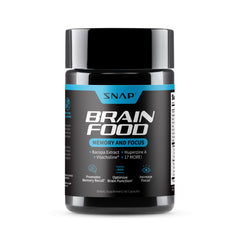 Snap Supplements Brain Booster bottle front view emphasizing a focus-friendly formula.