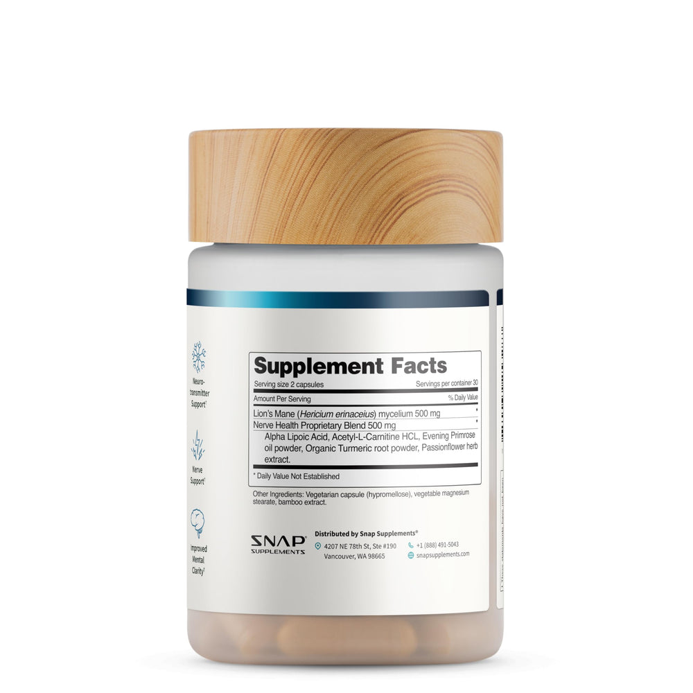 Snap Supplements Capsules on textured surface highlighting capsule detail