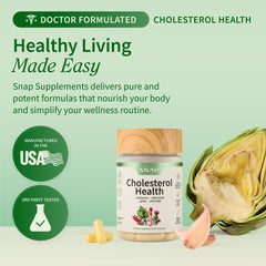 Snap Supplements Cholesterol Health capsules are convenient for a 2-capsule daily routine.
