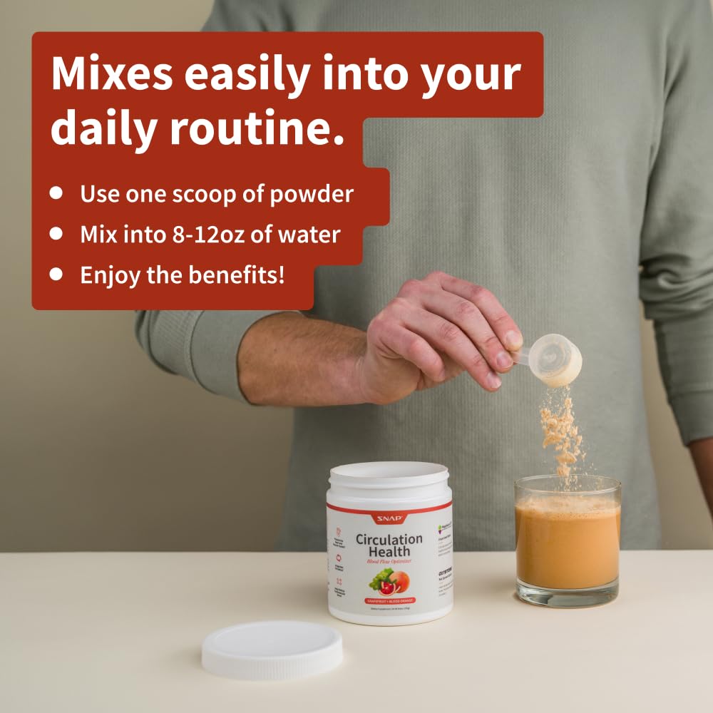 Snap Supplements Circulation Health ingredients list—amino acids and botanicals