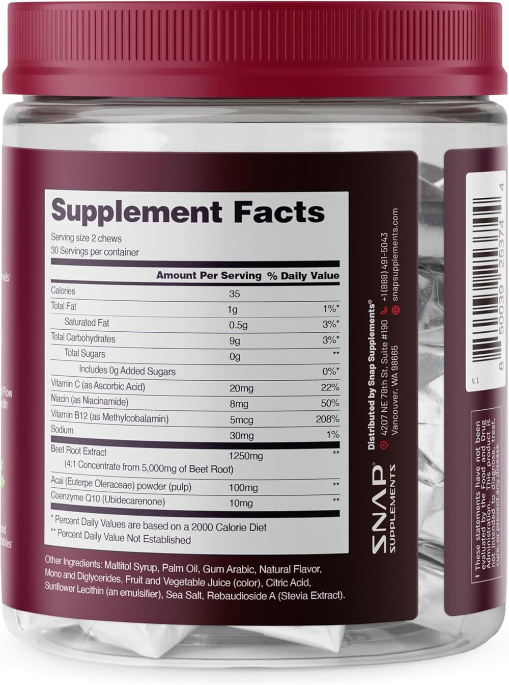 Berry-flavored sugar-free chews in a blister pack