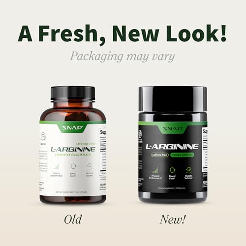 Snap Supplements L Arginine bottle back lists ingredients for cardio support.